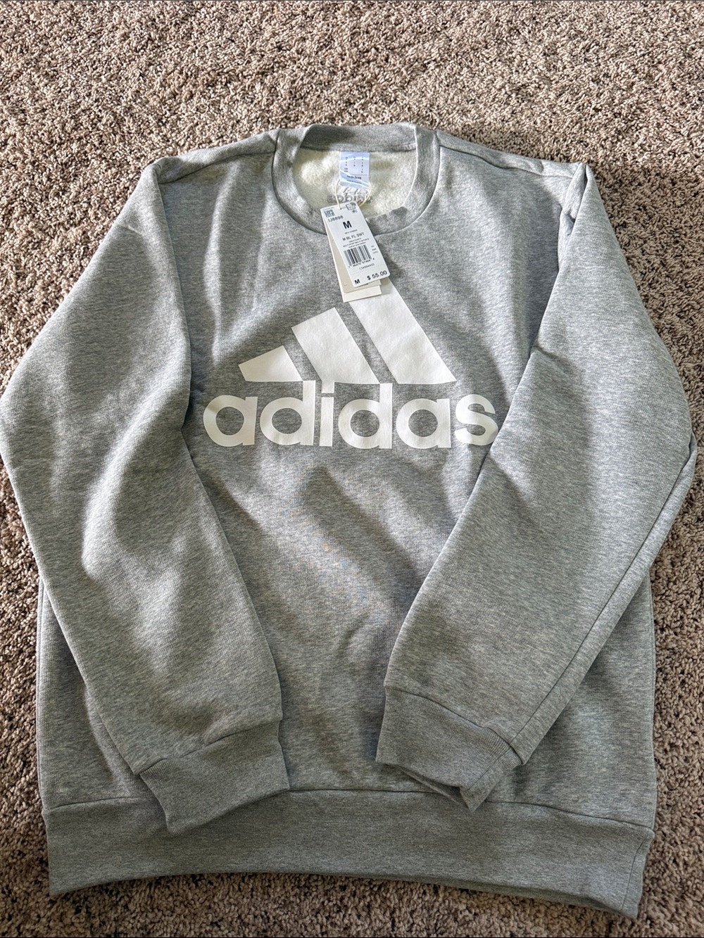 adidas Grey Crewneck Sweatshirt with White Logo